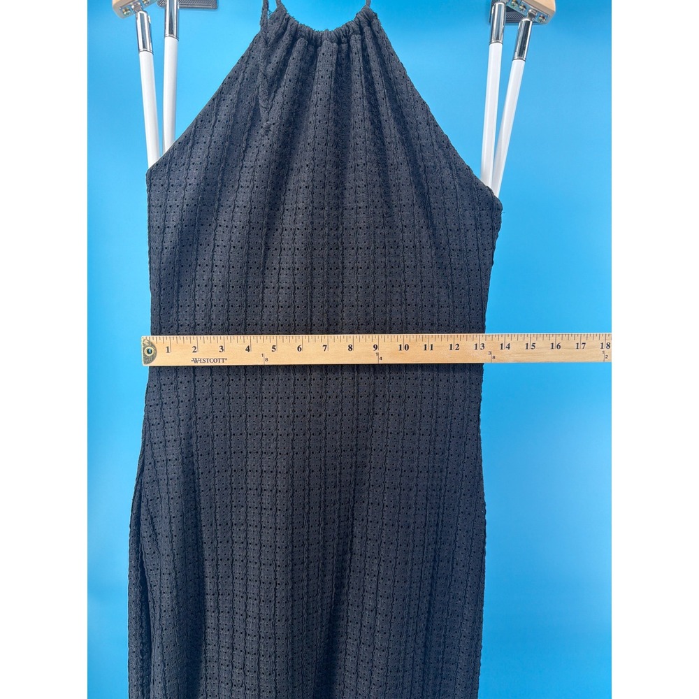 Jessica Simpson Black Halter Neck Textured Knit Midi Dress‎ NWT Medium - Picture 5 of 5